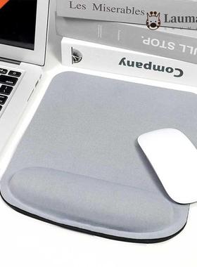 Gray Mause Pad With Wrist Rest Support Office Gaming Desktop
