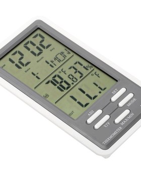 LCD Thermometer Hygrometer Temperature Humidity Meter Clock