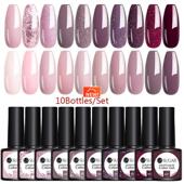 Set Permanen Color Semi Colors 122 Polish Nail Gel set 10Pcs