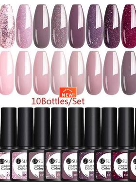 10Pcs/set Color Gel Nail Polish Set 122 Colors Semi Permanen