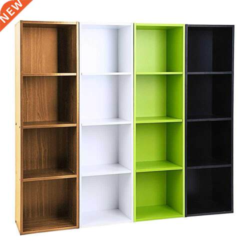 Adjustable 3/ 4 Shelf Bookcase Storage Bookshelf Wood Furnit