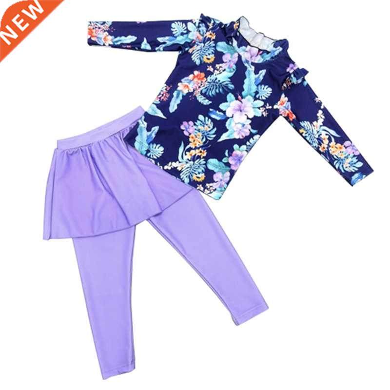 Little Girl Full Body Rash Guard Children Swimwear Long Slee