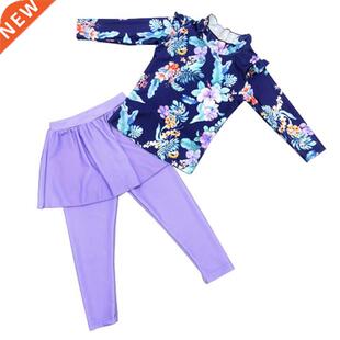 Little Girl Full Body Rash Guard Children Swimwear Long Slee