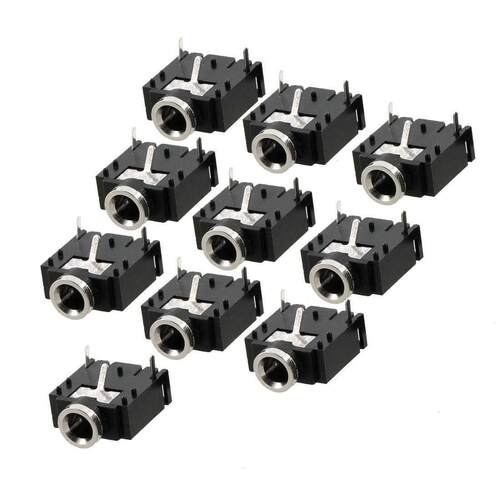 10 Pcs  Pin PCB Mount Female .5mm Stereo Jack Socket Conne