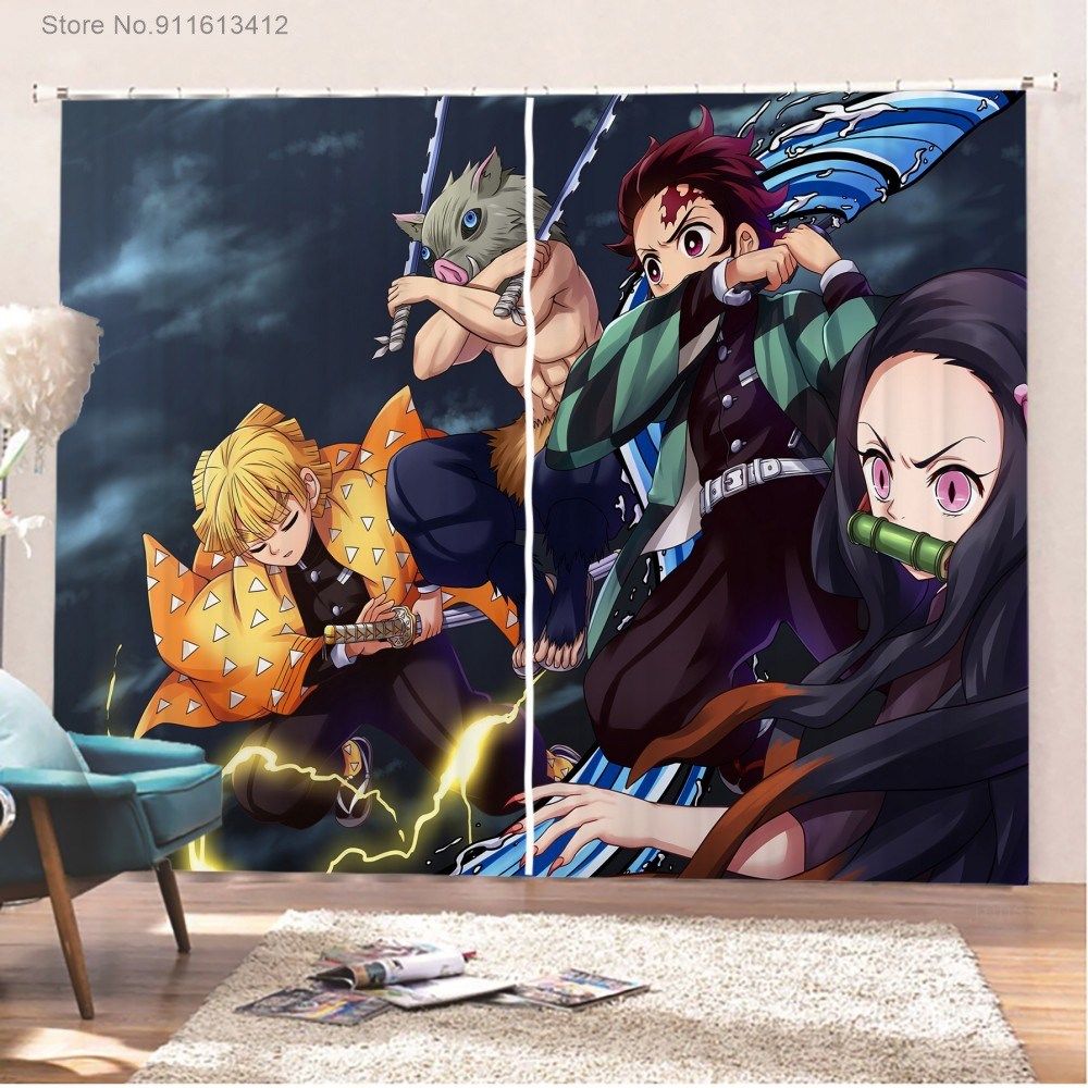 Demon Slayer Blackout Curtain 2 Panels Japan Anime