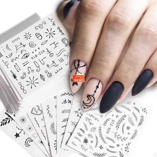 Nail Art Lace Water Flower Black Transfer Set 68pcs Sticker