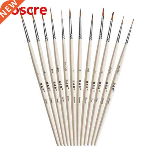Wooden Nail Art, Line Drawing, Gouache Paint, Stroke Brush,