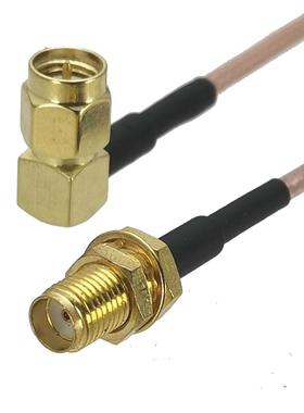 RG16 SMA Female Jack Bulkhead to SMA Male plug Right angle