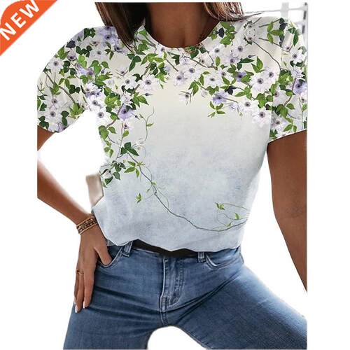 Summer T shirts Womens T shirts high set short sleeve with
