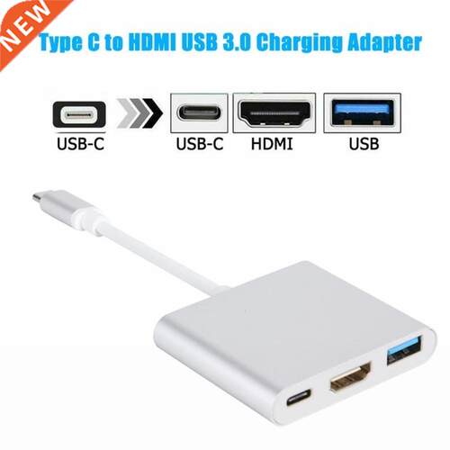 USB 3.1 Type C to USB-C 4K HDMI USB 3.0 Hub Adapter Cable US