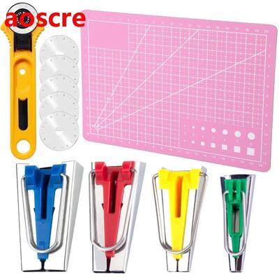 11PCS Sewing Set Bias Tape Makers Rotary Cutter Rotate Patc