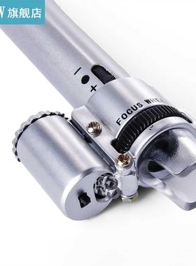 100X 2 LEDs Zoom Gem Jewelry Handheld Pocket Microscope Loup