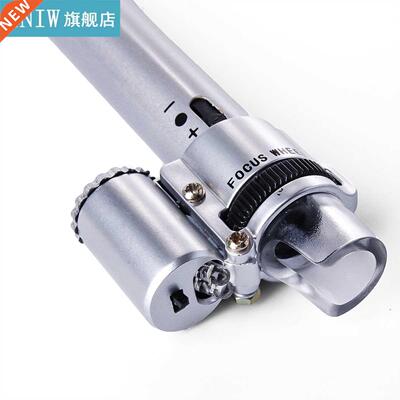 100X 2 LEDs Zoom Gem Jewelry Handheld Pocket Microscope Loup
