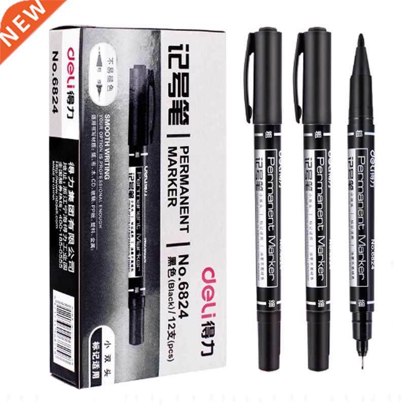 9pcs/Set Twin Tip Permanent Markers, Black, Red,Blue Ink, 0