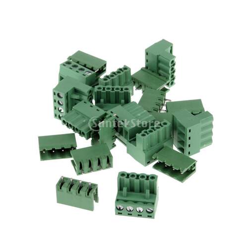 10pcs 5.08mm Straight 4 pin Screw Terminal Block Connector P