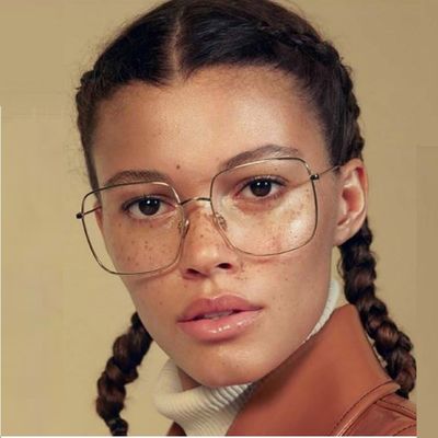 2021 Square Vintage Eyeglasses Frame Women Oversized Optical