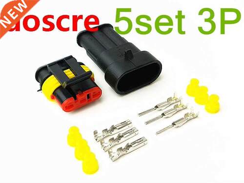 5 Set 3 Pin Female And Male Way Waterproof Electrical Wire A