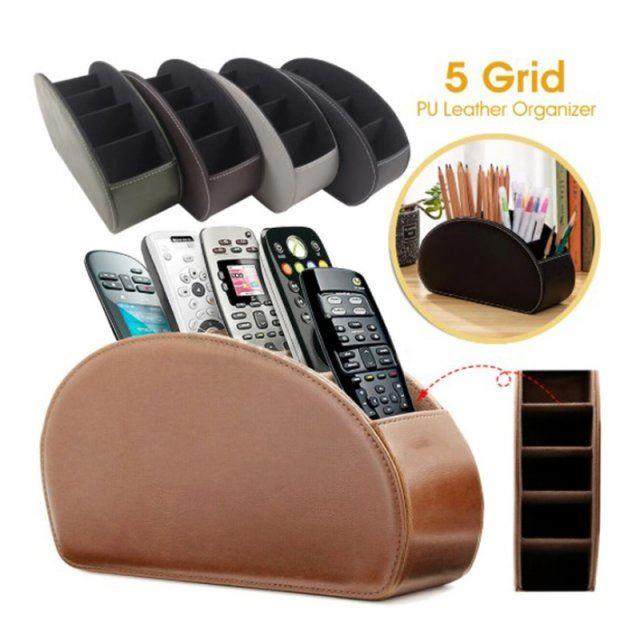 5 Grid Pu Leather Organizer Remote Contr Phone And Tv Hd