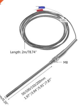 K type Thermocouple 2m Cable M8 Thread Temperature Sensor Pr