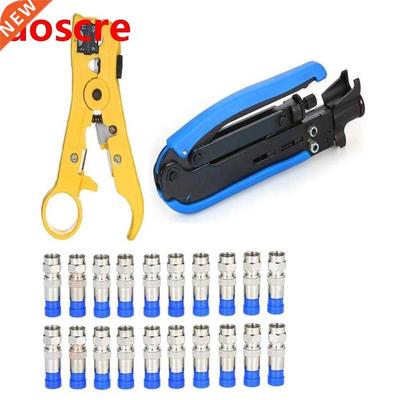 Hand-Tool Strippers-Tool Crimper Coaxial-Cable RG11 Adjustab