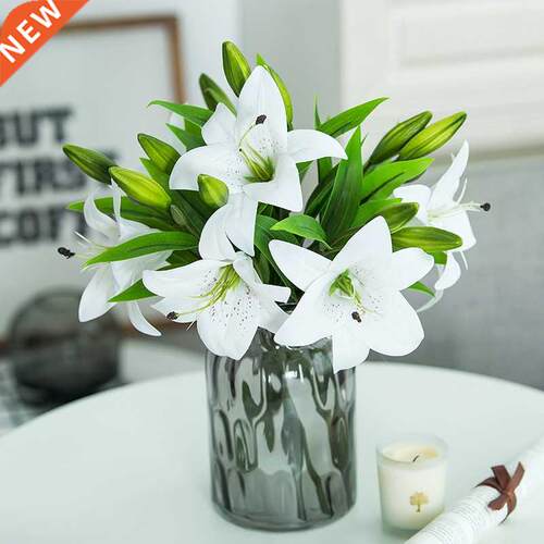 6pcs/lot Real Touch Artificial lily Flores Wedding Bridal fa