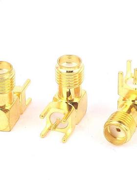 2Pcs SMA Female Rght Angle Solder PCB Mount RF Connector Ad