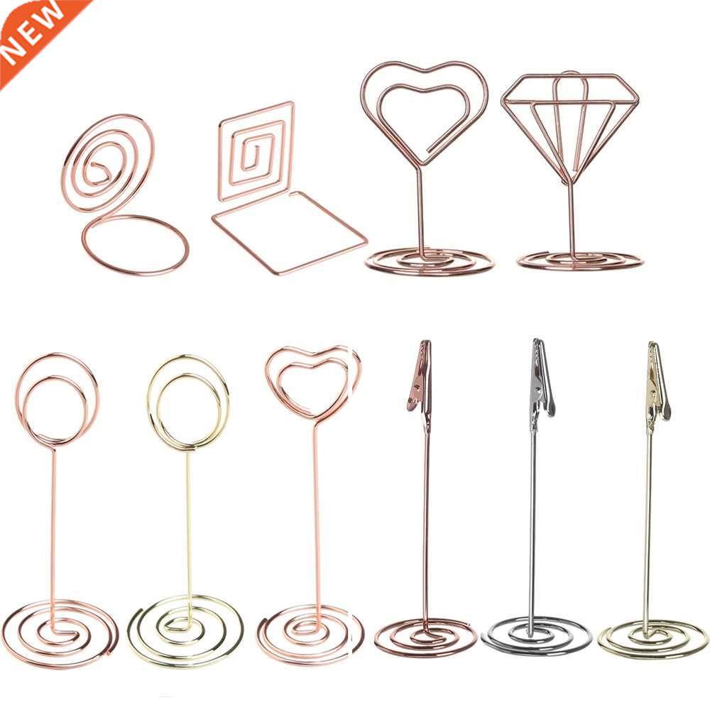 1PC Various Shapes Place Card Holder Metallic Table Number S