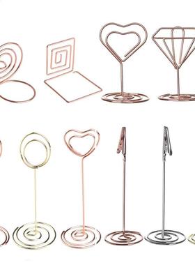 1PC Various Shapes Place Card Holder Metallic Table Number S
