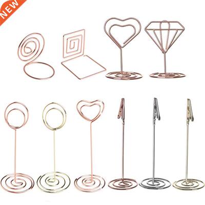 1PC Various Shapes Place Card Holder Metallic Table Number S