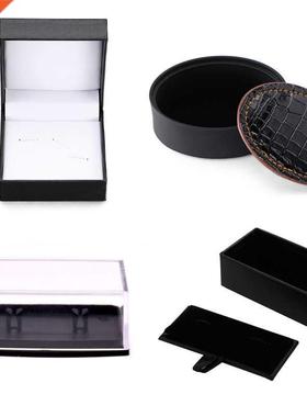 High end men's French shirt cuff box black square round