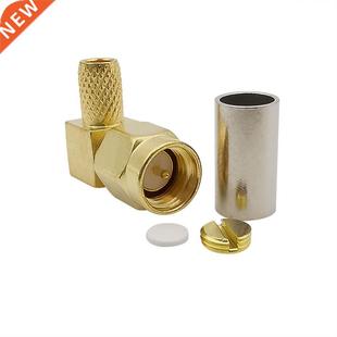 Crimp Right Adapter SMA Brass Degree Male 2Pcs Angle