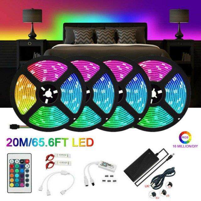 65ft 20M 4rls 5050 DC12V RGB 600LEDs LED strip with 12V 10