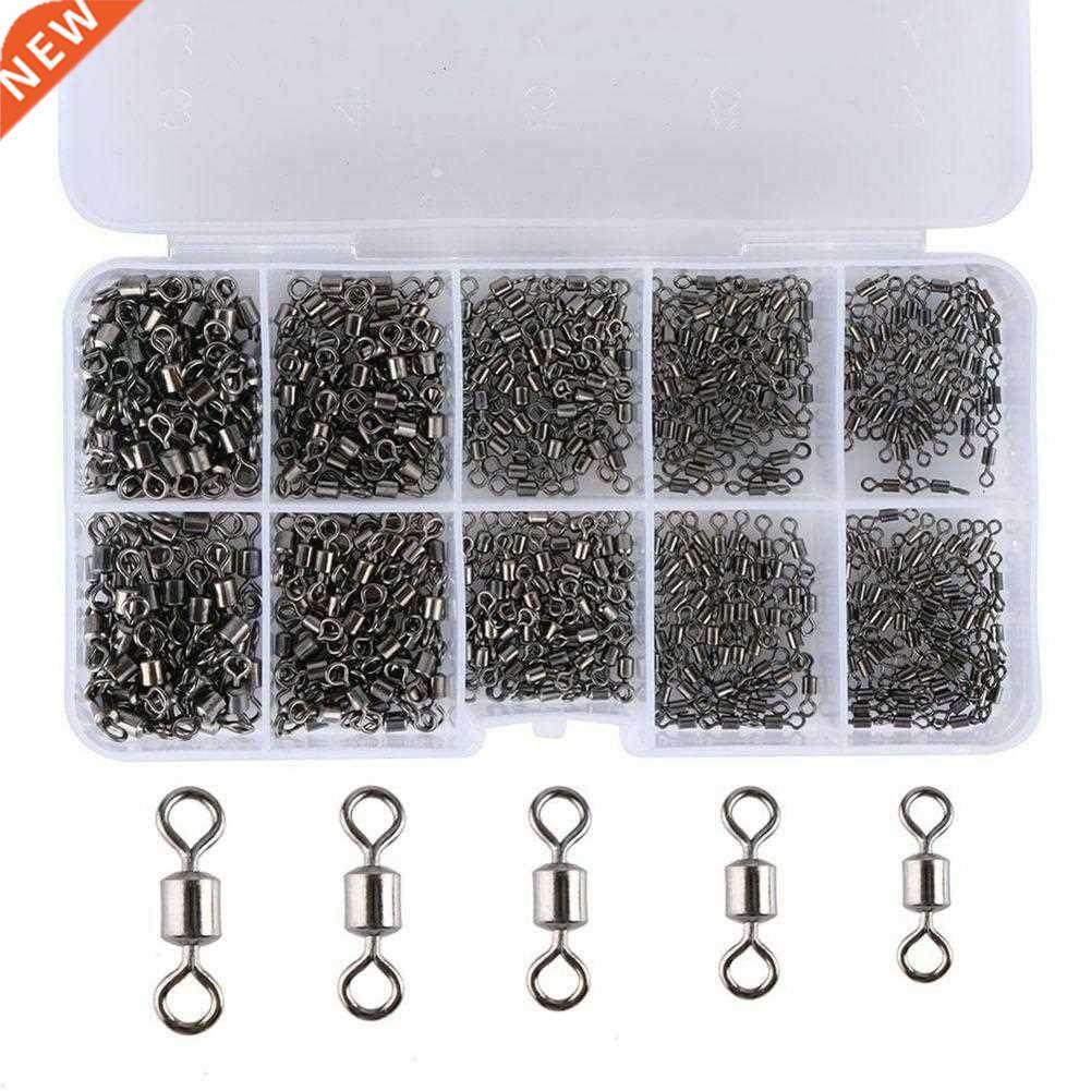 500Pcs Size 4/6/8/10/12 Fishing Rolling Swivel Connector Too