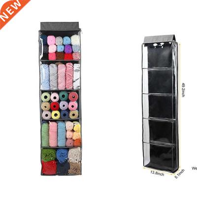 Gray Knttng Hangable Bag Wool Yarn Crochet Hooks Storage B