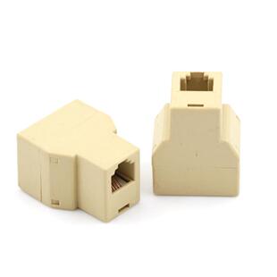 2PCS 1 to 2 Female RJ11 Telephone 4C Phone Jack Line Splitte