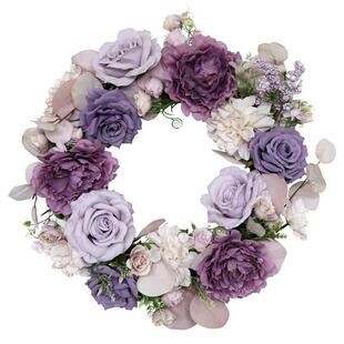 Artificial Rose Peony Wreath Spring Summer Wreath for Front