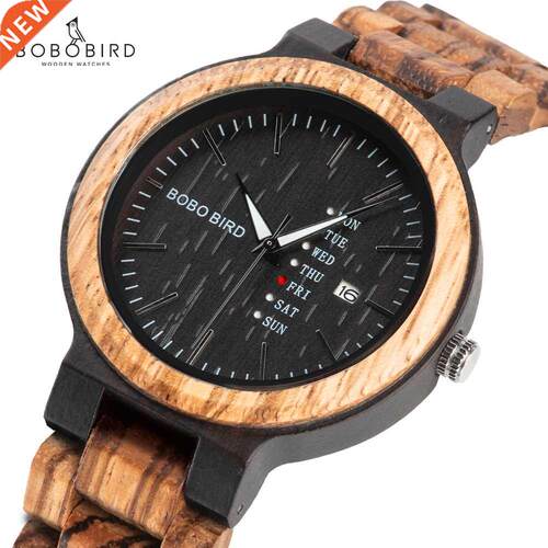 Bobo Bird Wood Men Watch Auto Date Men	s Watches for Man