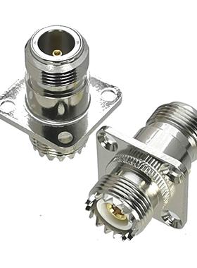 1Pcs N Female Jack to UHF SO239 Female Jack 4-Holes Flange R