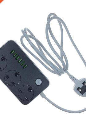 High Quality UK Plug 3.4A 6 USB Electrical Socket Extension