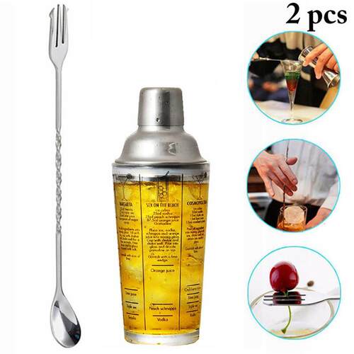 Cocktail Shaker 50ml Glass Stainless Steel Wine Martini Bos