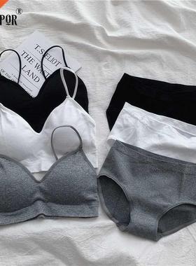 SALSPOR Seamless Sports Underwear Set Women Wireless Padded