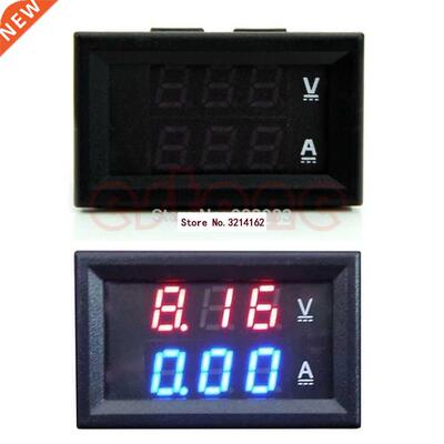DC 100V 10A Voltmeter Ammeter Blue + Red LED Amp Volt Meter