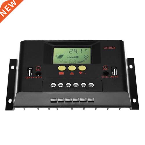 PWM 30A 12V 24V LCD USB Change Panel Charge Discharge Regula