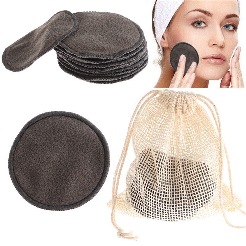 12PCS/SET Reusable Bamboo Fiber Washable Rounds Pads Makeup