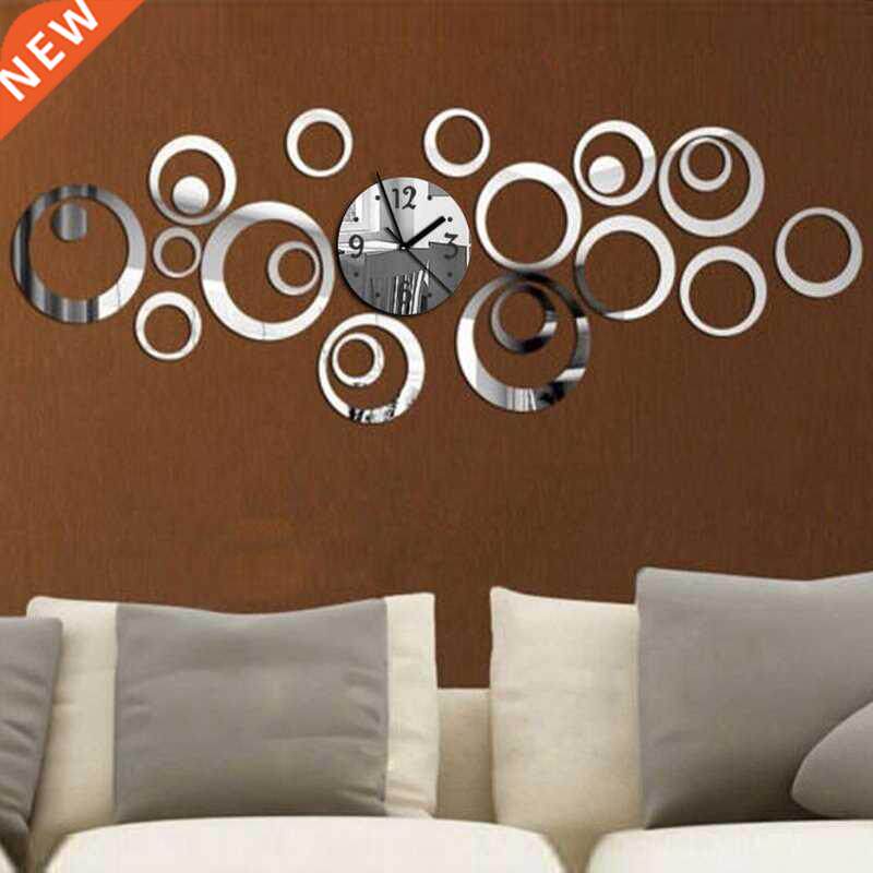 Wall Clock 3D Quartz Acrylic Mirror Modern Watch Horloge Rel