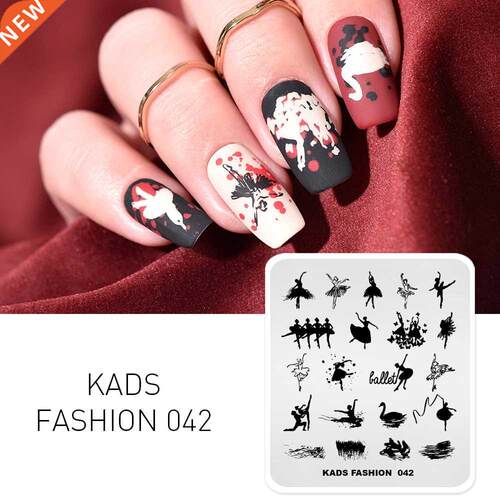 KADS Rectangle nail stamping plates Dance Image of Nail Stam
