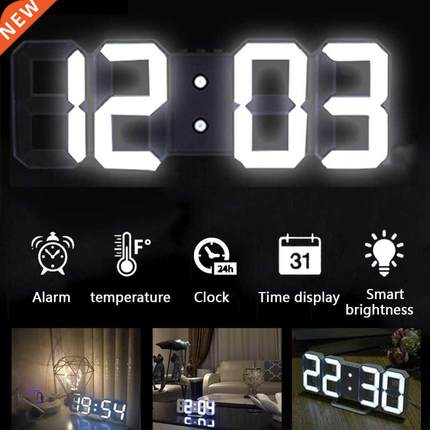 Towayer 3D Large LED Digital Wall Clock Date Time Celsius Ni