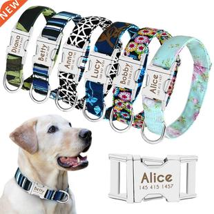 Dog Collar Personalized Nylon Pet Dog Tag Collar Custom Pupp