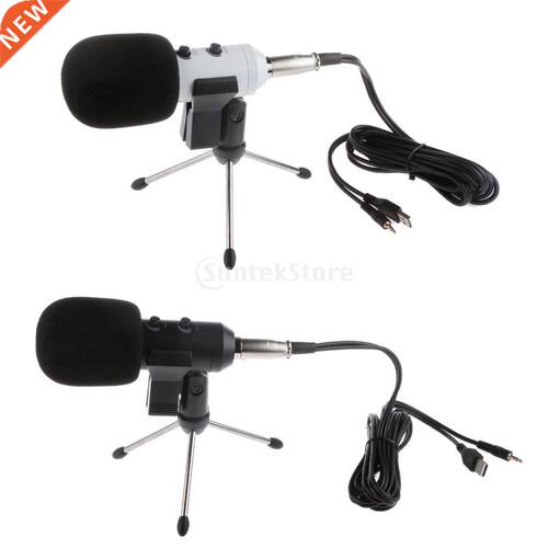 USB Studio Condenser Recording Microphone Mic w Desktop For