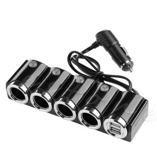 USB Cigarette 4 Way Car Lighter Socket Splitter Charger Powe